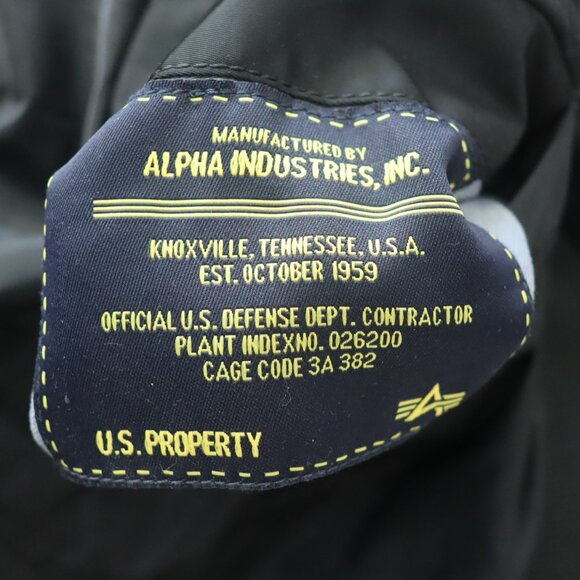 ALPHA INDUSTRIES Women's Black Nylon MA-1 Flight Reversible Zip Bomber Jacket XS - Picture 11 of 11